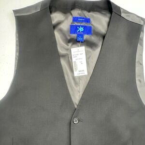 Egara Suit Vest Mens XL Black NEW 100% Wool Slim Fit M112103 626V 40002